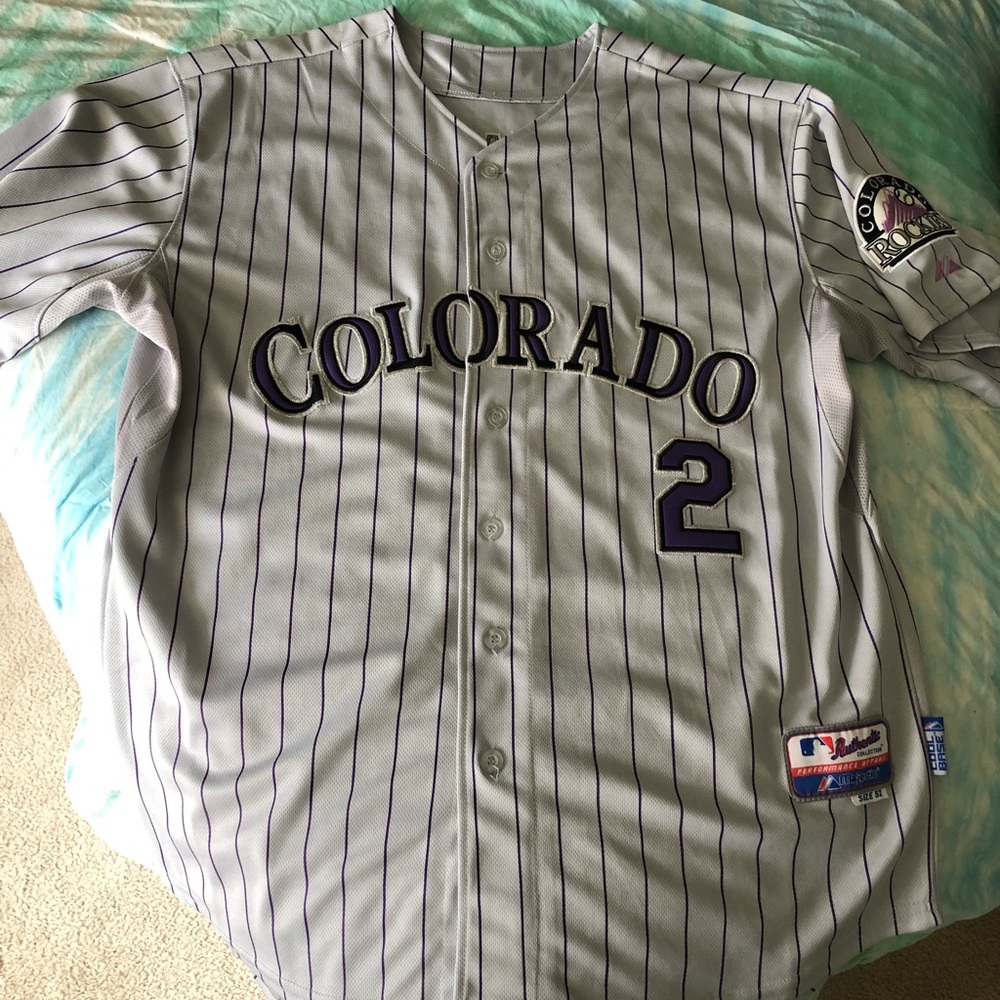 Grey authentic Colorado Rockies Tulowitzki Jersey